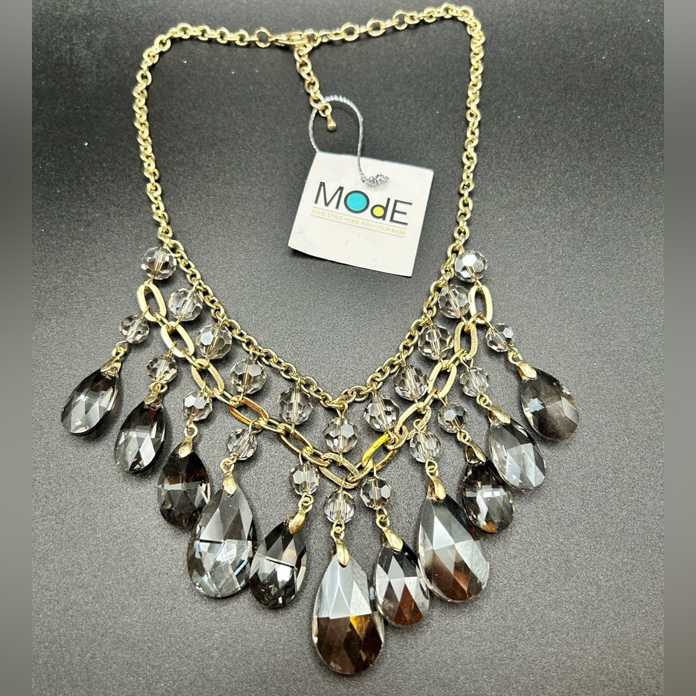 Mode Glam Necklace Faceted Beads Statement Necklace New on Card! #G008